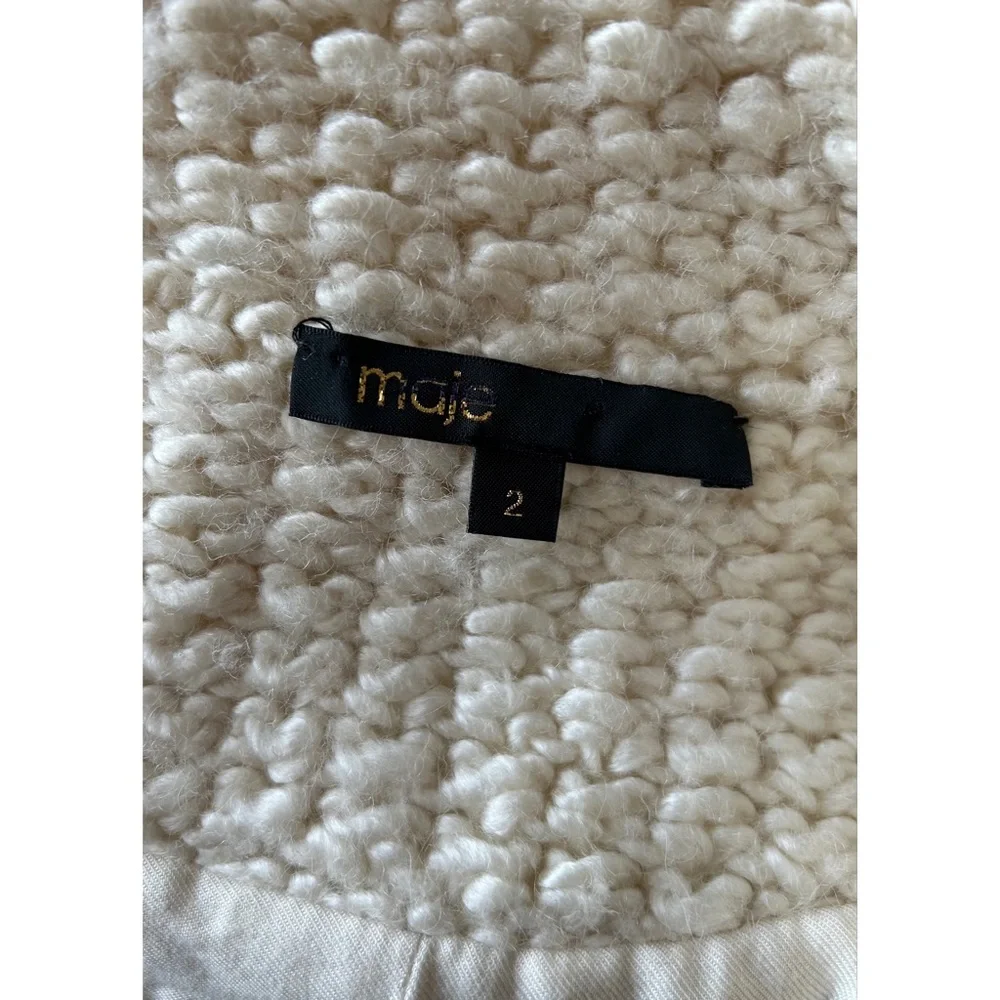 ❌SOLD❌Maje Magnum Ecru Knit Wool Cardigan Coat Cream Knitted Cozy Casual - Picture 4 of 9